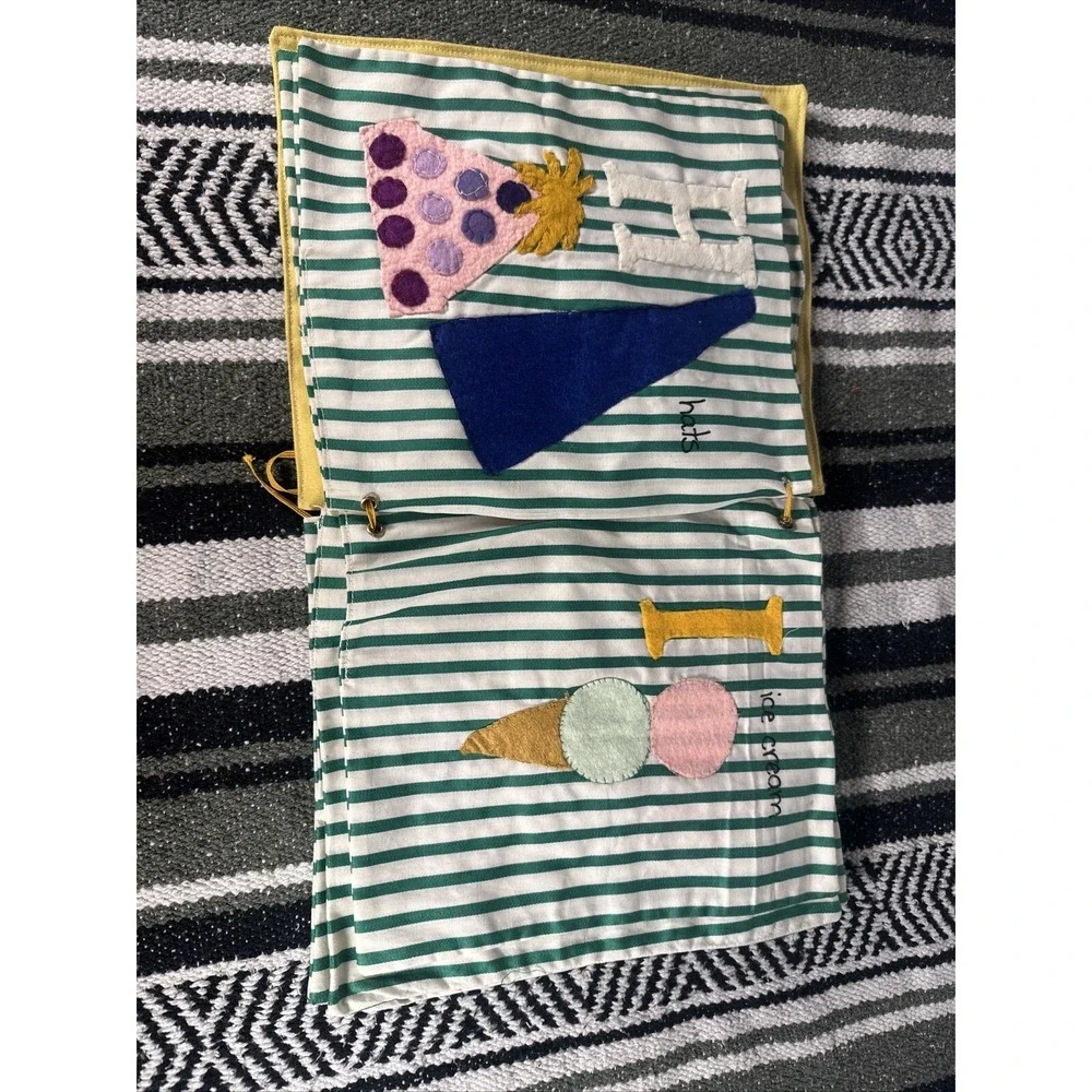 Vintage Gender Neutral‎ Handmade Fabric Quilted Sewn ABC Book for Toddler Child